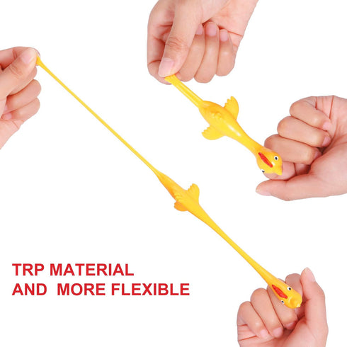 Sumind 16 Pcs Finger Slingshot Rubber Chicken, Yellow Flying Chicken Novelty Party Activity Favor
