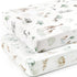 Set 2 PackFit Stretch Ultra Soft Jersey Knit Fitted Crib Sheets All Standard Crib Mattress Pads Safe and Snug, Crib