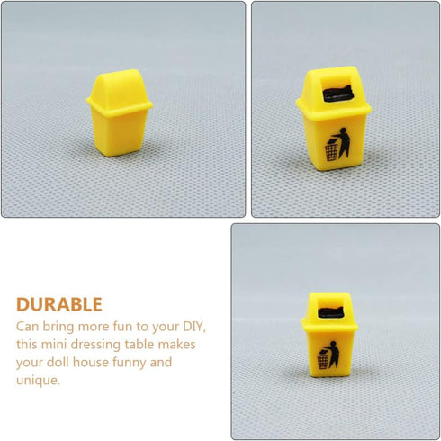 Toyvian 6Pcs Mini Trash Can Toy, Dollhouse Trash Can Educational Garbage Pail Model Toy