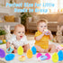 8PCS 3+ DIYDEC Prefilled with Easter Eggs Teething Toys, Baby Rattles Teether Toys Party Favors for Kids Silicone