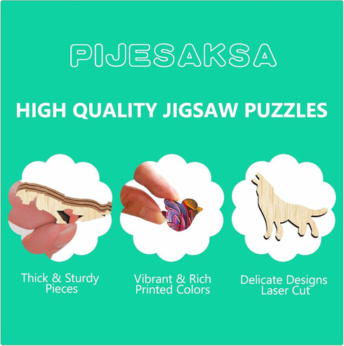 Wooden Puzzles for Adults, Yin Yang Hummingbird Unique Shaped Jigsaw Puzzles, 100 Piece 8.5 x 8.2in for Gifts