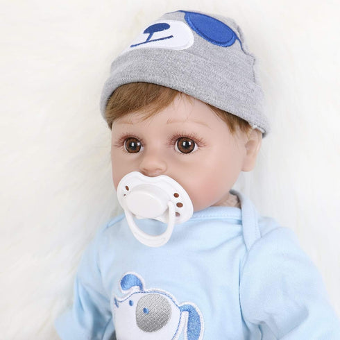 ENADOLL Reborn Baby Doll, Realistic Silicone Vinyl Baby Blue Dog Boy, 16 inch Weighted Soft Body
