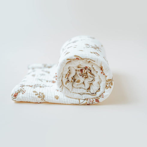 Konssy Baby Blankets for Unisex Boys Girls, Super Soft Minky Blankets with Muslin Cotton Front, Newborn