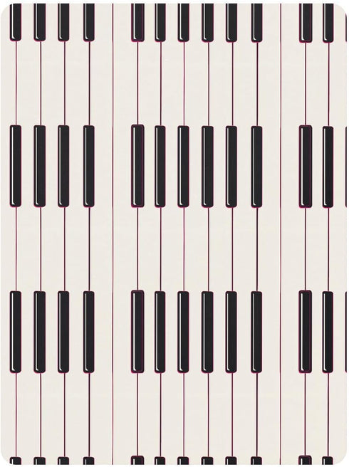 miaozhen 1 Pack 52x28 Cotton Baby Crib Sheets Soft Comfy Simple Line Art Black and White Piano Keys Boy Girl Crib Sheet