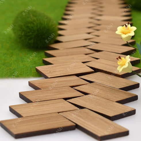 240pcs 1:12 1/6 (240pcs iLAND Miniature Dollhouse Accessories, Varnished Dollhouse Flooring on Scale with Natural