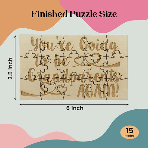 You're Going to Be Grandparents Again - 15 Piece Basswood Jigsaw Puzzle for Surprise Pregnancy Announcement