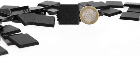 Evemodel 100PCS 25mm Square Black Miniature Model Bases for Tabletop or Miniature Wargames (25mm, 100PCS)