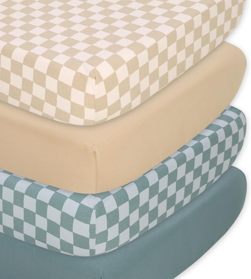 The Peanutshell Baby Organic Bassinet Sheets 4-Pack for Boy or Girl -
