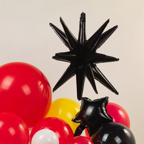 Cartoon Mouse Balloon Garland Kit, 157pcs Black Red Yellow White Balloons for Video Game Theme Decorations