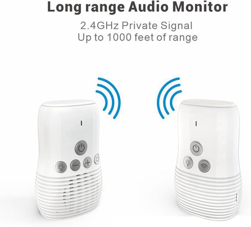 Kopinma 2-Way 2.4GHz Baby Audio Monitor Talk Baby Intercom Wireless Night Light Home Child Safety Device US-Plug Easy