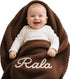 STELABUN Personalized Embroidered Baby Blanket for Boys/Girls, Cotton Chunky Knit Customized Swaddle with