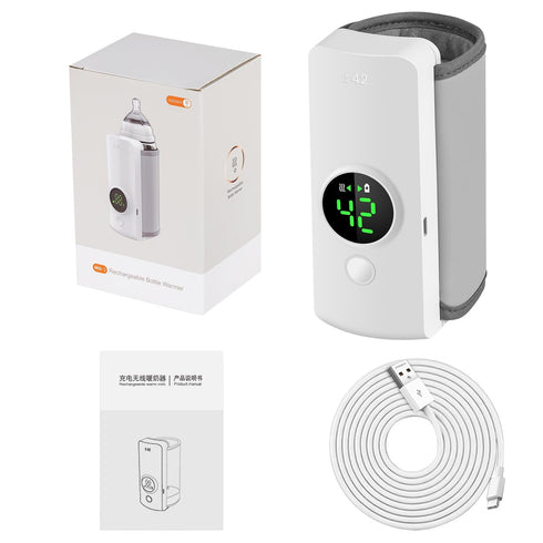 Portable Bottle Warmer, Fast Warming Comfortable Baby Feeding On The Go, Waterless Milk Warming with Battery-Powered