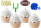24 Pieces Football Theme Glitter Cupcake Topper, Cake Picks Decoration for Baby Shower Birthday Party