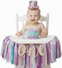 PapaKit Girl 1st Birthday High Chair Premium Decoration Set - Sparkle Purple