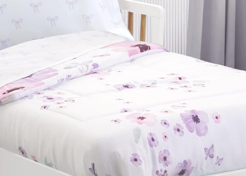 4 Set 2-in-1 Delta Children Piece Toddler Bedding for Girls - Reversible Comforter - Includes Fitted Comforter to Keep