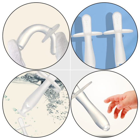 EXCEART 5Pcs Silicone Baby Teething Stick Clear Toddler Teethers Baby Chew Stick for Healthy Molar Growth