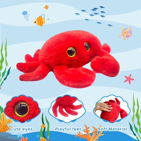 10 Inches Crab Stuffed Animal Cute Crab Plush Toy Super Soft Ocean Stuffed Animals Small Sea Creature Animal Plushies