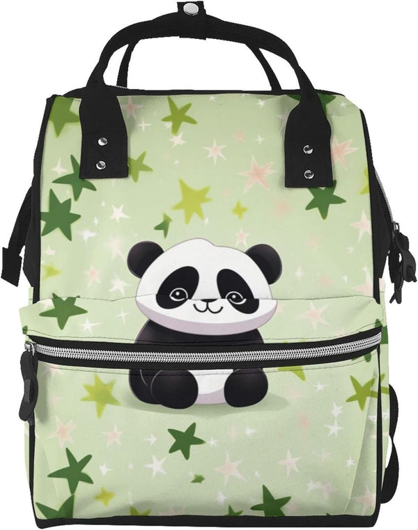 FHEDVBN cute panda star Diaper Bag Backpack for Women Multifunction Waterproof Mummy Backpacks