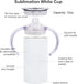 6 Pack 12 oz Sublimation Blanks Sippy Cup Baby Bottle with Handles Straight Stainless Steel Insulated Skinny Tumblers