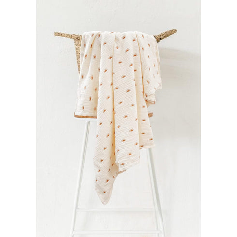 Konssy Baby Blankets for Unisex Boys Girls, Super Soft Nursery Minky Blankets with Muslin Cotton Front and Dotted