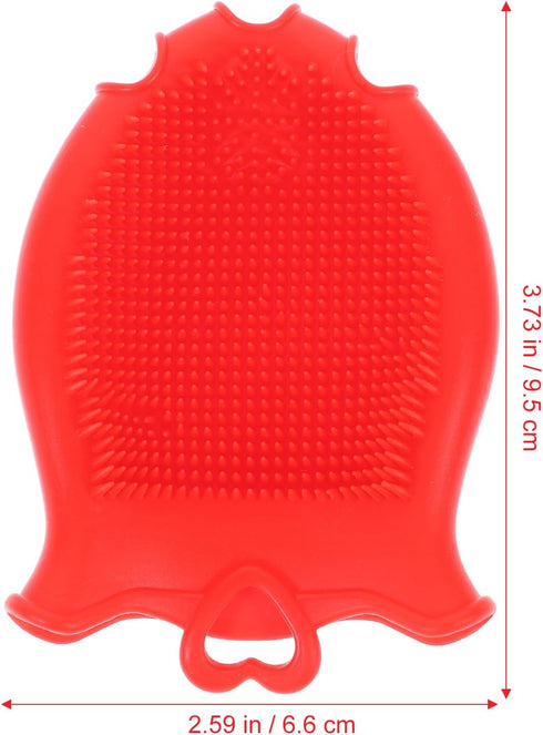FRCOLOR Baby Head Scrubber Soft Silicone Baby Bath Scalp Brush Massage Flower Shape Cap Essential for Dry Brush Skin