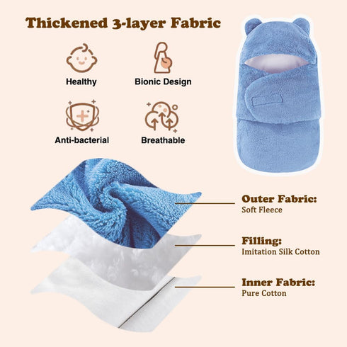 0-3 AiWMGL Baby Swaddle Blanket Boys Girls Fleece Winter Warm Adjustable Newborn Swaddling Wrap Soft Sleeping Sacks