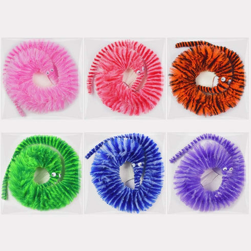 30 Pieces Mixed-Color Soft Magic Worms Toy, Wiggly Jiggly Worms on String, Carnival Party Favors (30 Pack)