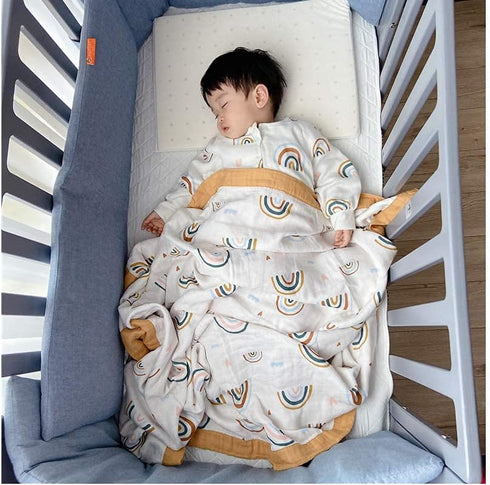Summer 47" 47" 2 Rainbow Muslin Quilt Baby Blanket - Silky Soft and Breathable Blanket for Toddler - Oversized x