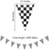 Piokio 100ft Black and White Checkered Flag Banner for Racing Birthday Decorations, Nascar Cars Party Supplies