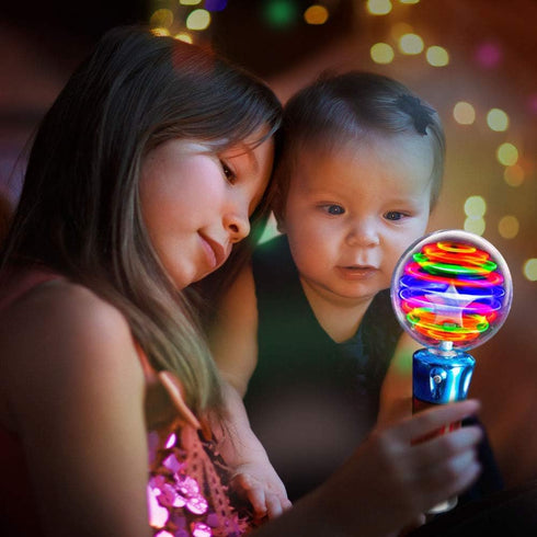 ArtCreativity Spinning Light Up Toy Wand Magic Ball with LED Lights, Sensory Spinner for Kids, Party Favors & Classroom