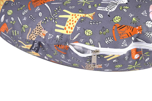 100% IBraFashion Removable Cover for Newborn Lounger Fits Infant Lounger Pillow Soft Cotton Jungle Animals Grey