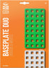 PLUS PLUS BIG Baseplate Duo - Green & White Base Accessory for Building and Displaying Creations, STEM Toy for Toddlers