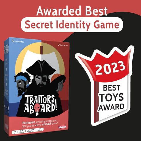 Traitors Aboard Game - Award Winning Secret Identity Party Game for 3-8 Players, Ages 10+, Fun Strategy & Bluffing