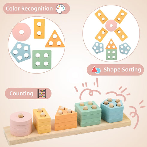 Premium Baby Toys for 6-18 Months, 8 in 1 Montessori Set, Educational Learning Toys for Toddlers 1-3 Years