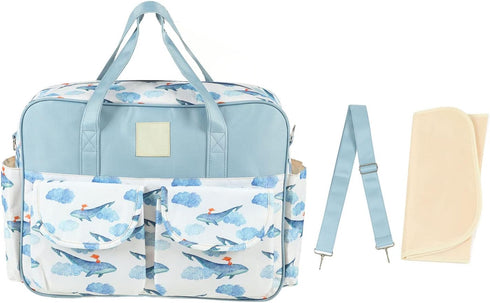 DAUZ Mommy Diaper Bag Large Capacity Strap Protector Waterproof Messenger Compartment for Outdoor Use