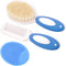 Baby Hair Brush and Comb Set for Newborns & Toddlers | Natural Soft Goat Bristles | Ideal for Cradle Cap (Blue)
