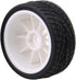 Mxfans 12mm Hex White Plastic 10-Spoke Wheel Rims & Black Fish Pattern Rubber Tires for RC 1:10 Racing Car