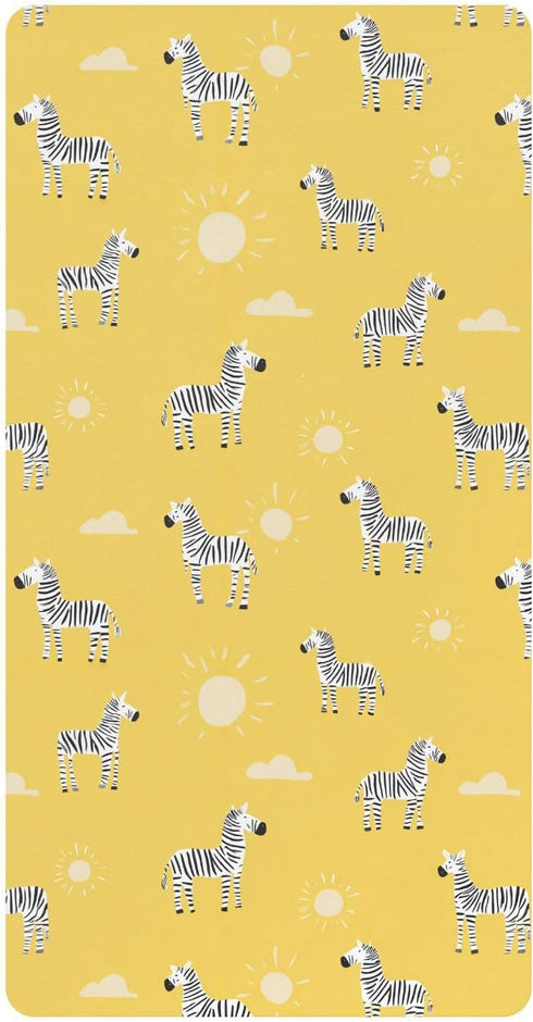 miaozhen Cotton Crib Sheets for Baby Boys Girls Comfy Breathable Style Zebras Sun