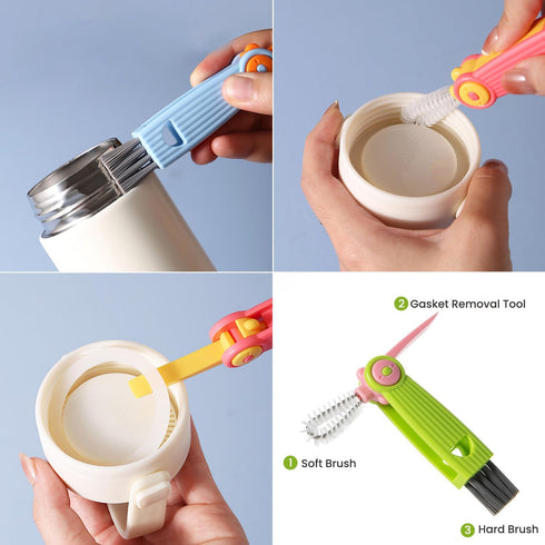 5-in-1 Baby Bottle Brush Set, BPA-Free Bottle Brush for Baby, Includes Silicone & Nylon Brushes