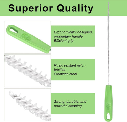 Penitue 4pcs Set Straw Cleaner Brushes, Ergonomic Handle Straw Cleaning Tool for Extra Long Reusable Straws Small Baby