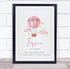 The Card Zoo New Baby Birth Details Christening Nursery Pink Air Balloon Keepsake Gift Print
