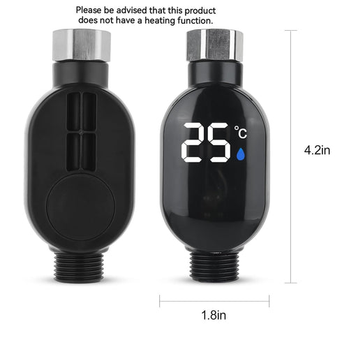 Javjicy Shower Thermometer,Water-Powered Shower Head LED Temperature Display,Smart Instant Read Digital Bath