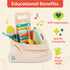 9 2+ B. toys Make a Melody Pieces Wooden Musical Instruments Xylophone, Tambourine, Harmonica Drawstring Storage Bag
