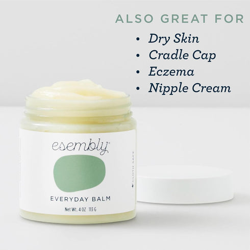Esembly Everyday Balm, Organic Diaper Balm for Delicate Baby Skin, 4oz, Diaper Rash Prevention, Multiple Uses