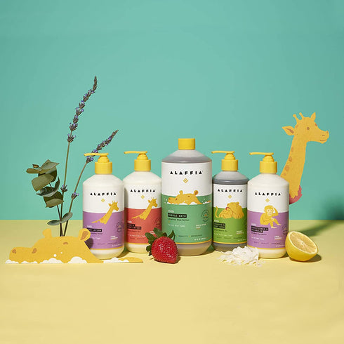 Alaffia Babies and Kids Shampoo and Body Wash, Lemon Lavender, Gentle Calming Support with Shea Butter, Neem, Coconut