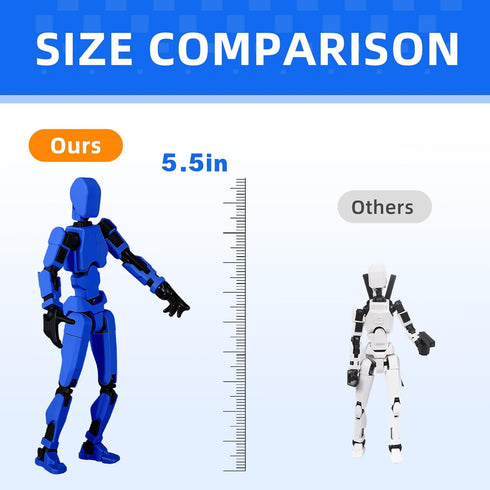 6 Packs Dummy13 Set, 3D Dummy 13,Robot 13 (Assembly Completed) Action Figure Printed ActionFigure Toy Gifts for Kids