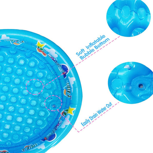 3 48X12Kids Swimming Rings Kiddie Pool for Toddler, Pool, Inflatable Baby Ball Pit Pool, Small Infant Pool (Blue)