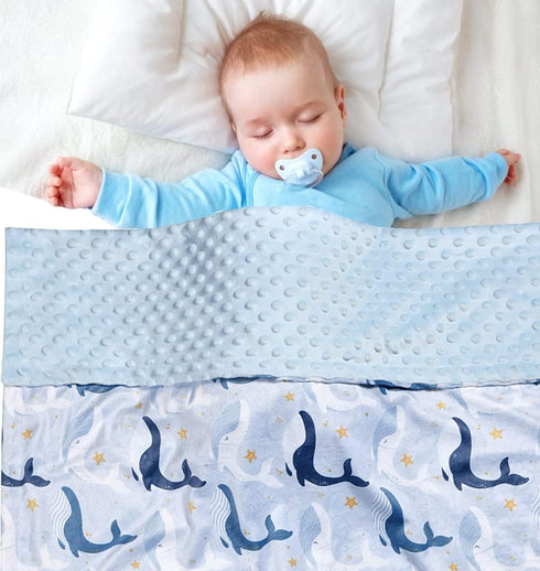 Brenaly (30 40 Inch) Super Soft Minky Blanket - Blue Whale Blanket with Dotted Backing for Newborns to Toddlers x