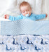 Brenaly (30 40 Inch) Super Soft Minky Blanket - Blue Whale Blanket with Dotted Backing for Newborns to Toddlers x