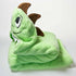 Little Ashkim Set:Toddler, 2T- 5T Dino Hooded Turkish Towel and Mitten Green